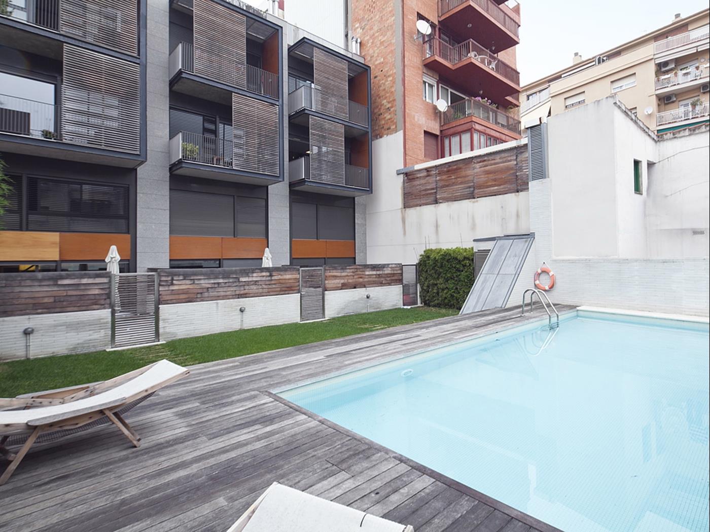 شقة علوية مع تراس وبركة بالقرب من مركز المدينة - My Space Barcelona شقة