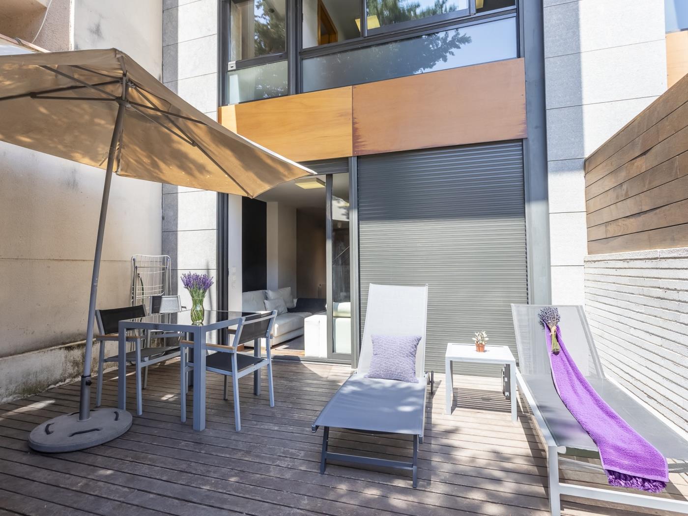 تراس وحمام سباحة بالقرب من مركز برشلونة - My Space Barcelona شقة